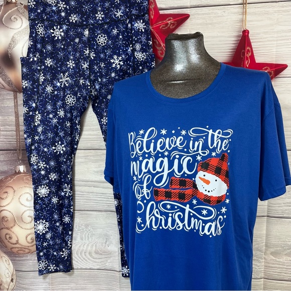 5XL Christmas T-shirt with Curvy+ Christmas leggings - Picture 4 of 14
